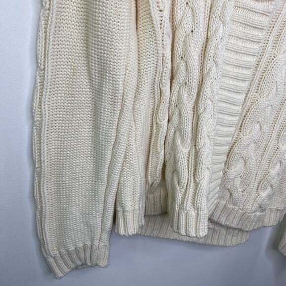 Calvin Klein Cream Shawl Collar Knit Long Sleeve Sweater Women's Size X-Large XL - Picture 4 of 10